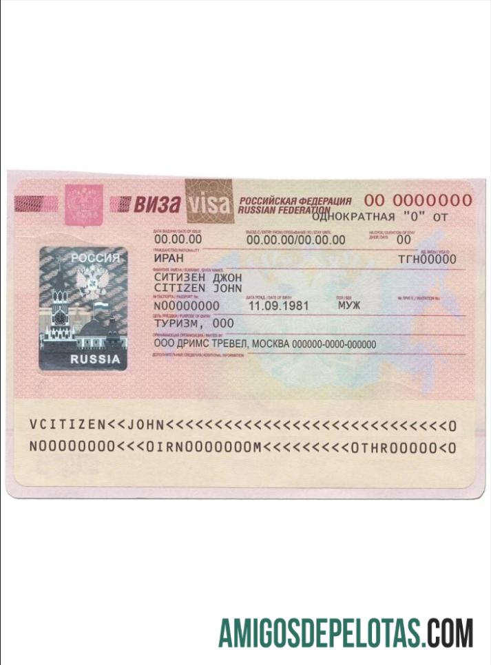 Visto para a Federação Russa amostra